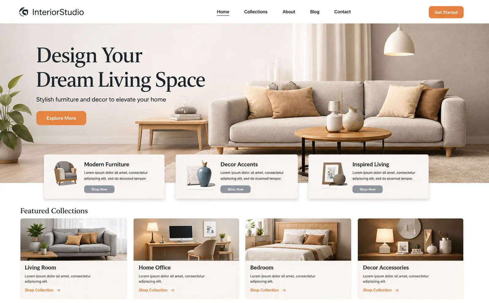 Furniture store website built with Margick